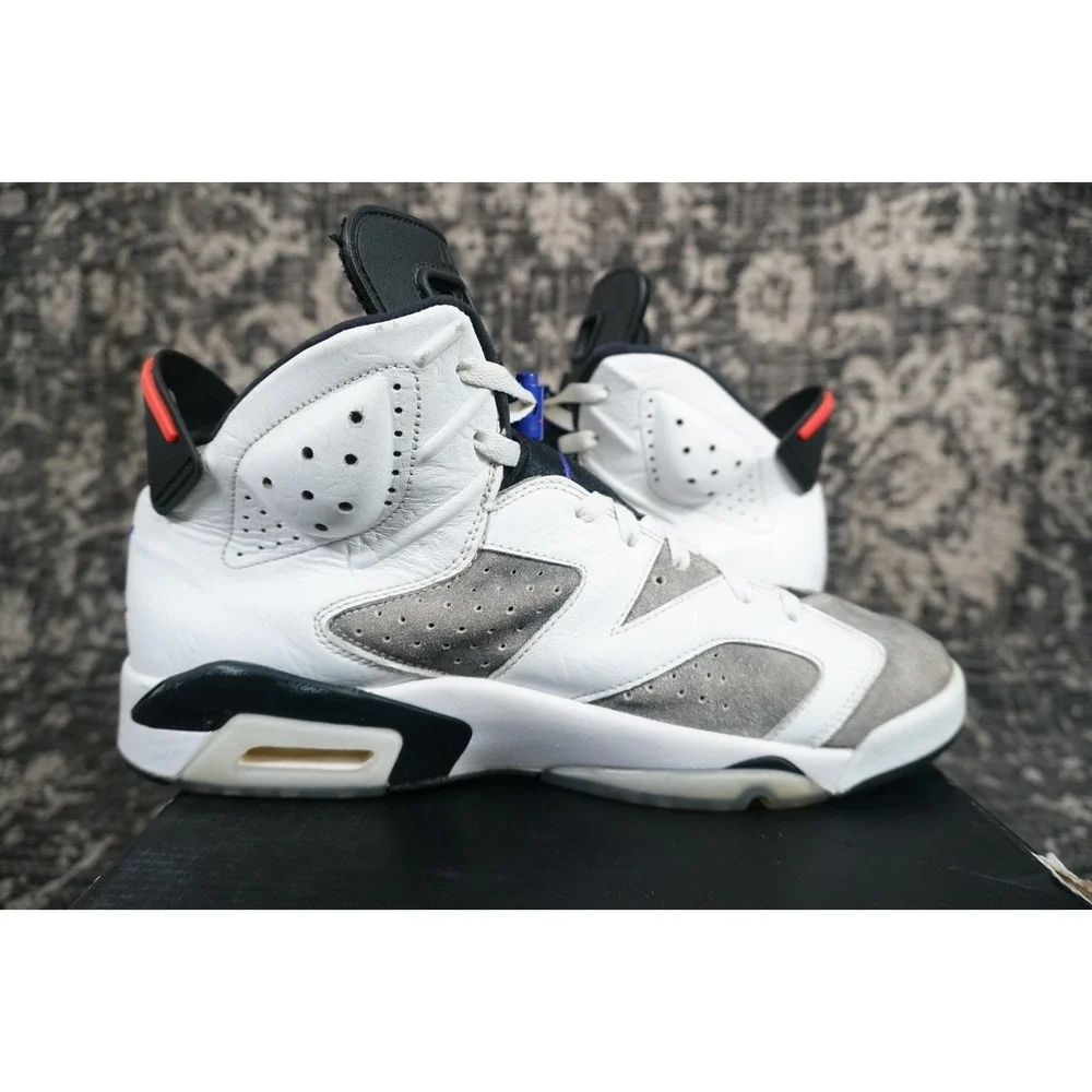 Nike Air Jordan 6 VI Retro LTR Flint White Concord Black Grey Mens Size 12 WOBOX